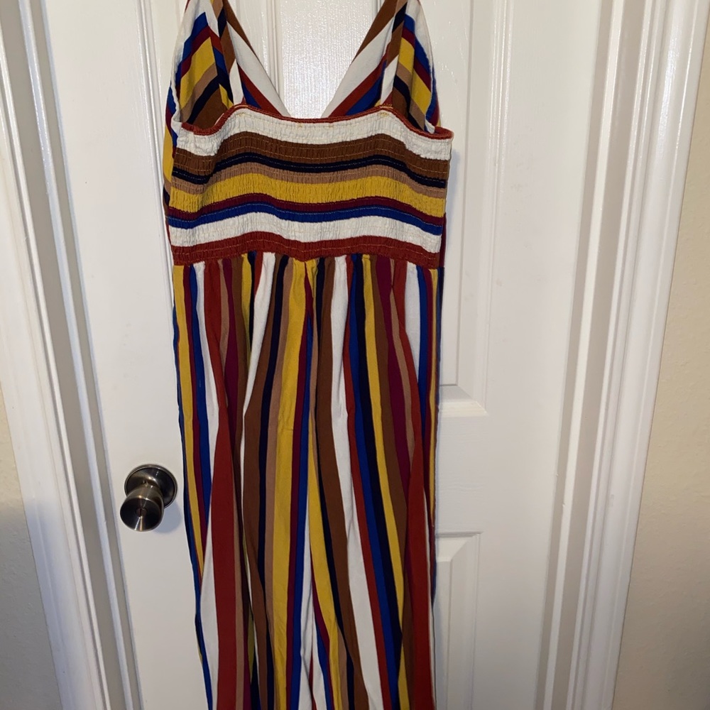 SweetRain tie front jumpsuit with wide legs.